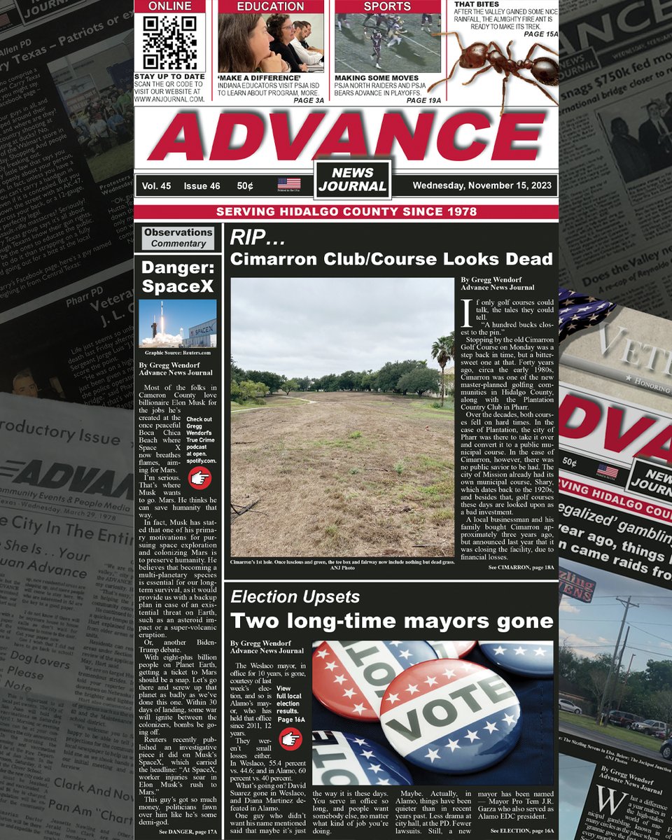 As time continues to roll through, a new edition of The Advance News Journal is now available. #RGV #HidalgoCounty