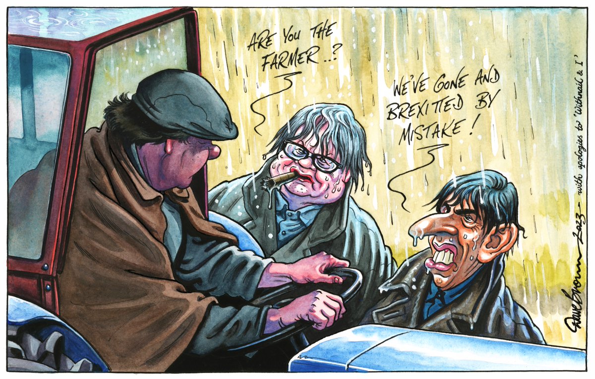 My entry for Political Cartoon of the Year! You can see all the entries and vote here... ellwoodatfield.com/the-political-… #PoliticalCartoon #RishiSunak #ThereseCoffey #Brexit #BrexitBritain #BrexitBenefits #FoodPrices #Inflation #WithnailAndI