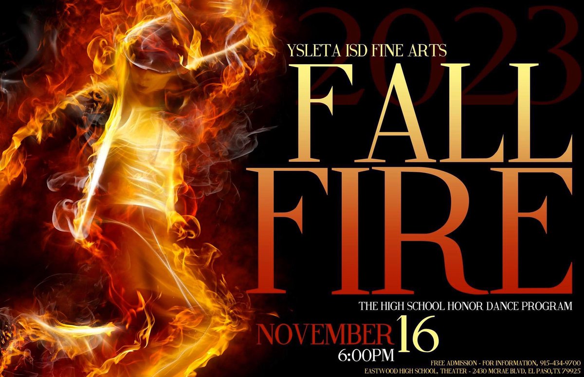 Come out and Support Ysleta Dancing Spirit at our YISD Honor Dance program! 💃🏻👯‍♀️