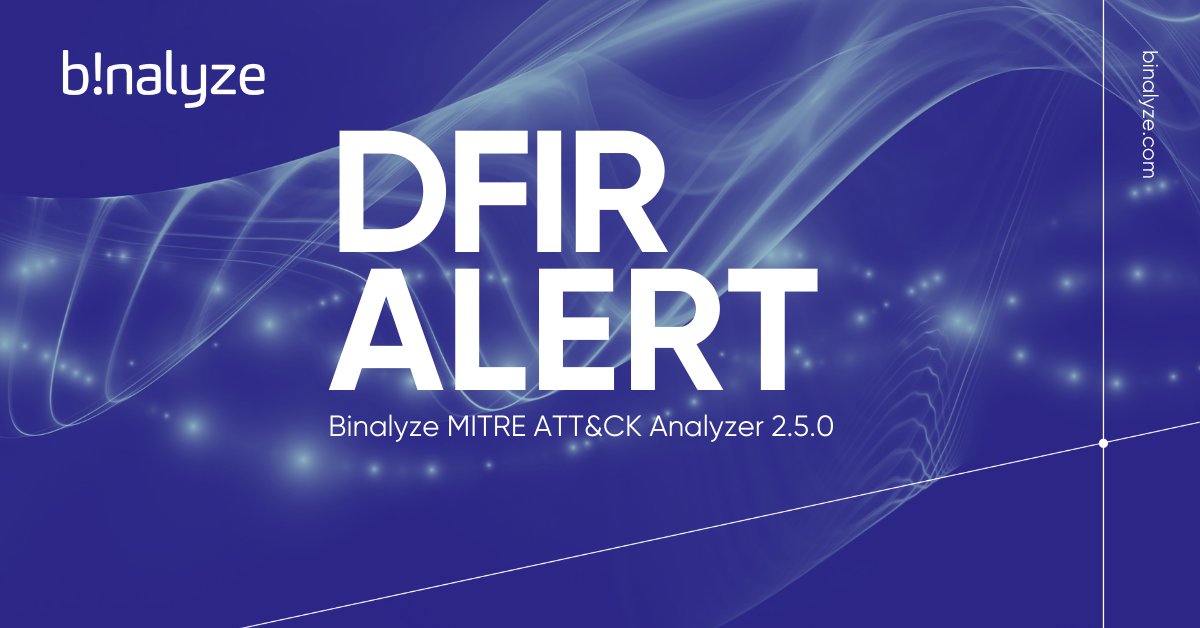 MITRE ATT&amp;CK Analyzer version 2.5.0 from <a href="/binalyze/">Binalyze</a> is out now.

Update highlights:
✅Yara: Added detection for various malware families observed in recent reports.
✅Enhanced detection of various techniques used for obfuscation, masquerading, initial access, fileless malware