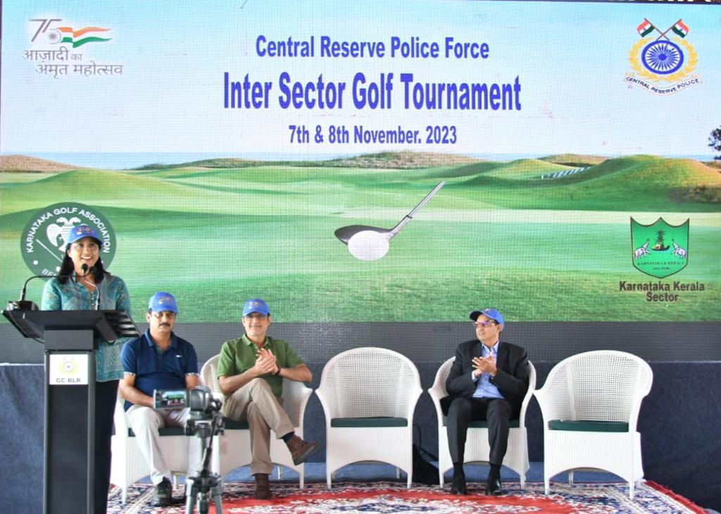 crpfkks's tweet photo. Inter Sector CRPF Golf Tournament 2023 being held at KGA Bangalore concluded today with a grand ceremony presided over by Renowned Sportsperson Ms. Aswini Nachappa and attended by Sh. RD Sahi, ADG SZ, Sh. Padmakar Ranpese IG WS and Mr. Suresh Jois, President KGA.
@crpfindia https://t.co/5gMB8cXmuY
