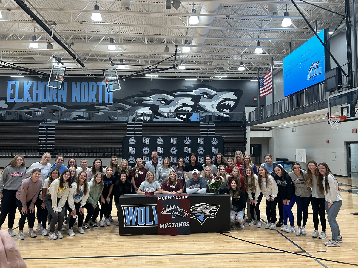 ElkNorthGrlsSoc's tweet image. Special morning for two of our players! Congrats @avaspies_  and @AddyMaxell  on signing this morning! 🩵