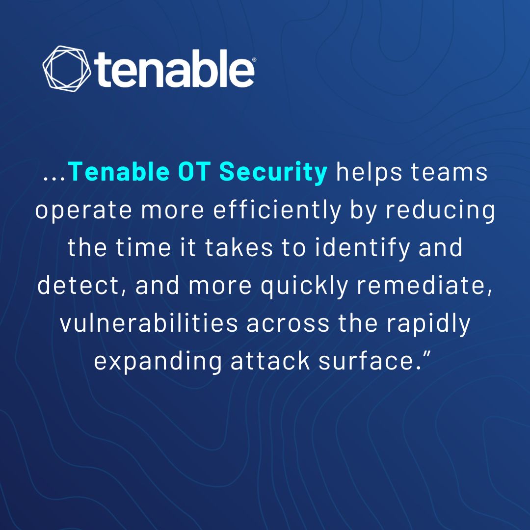 By choosing Tenable OT Security, Dr. Michael Mylrea, an OT/ICS Cybersecurity Executive says his teams are operating more efficiently. ➡️ #OTSecurity #OT

Learn more: tenable.com/products/tenab…