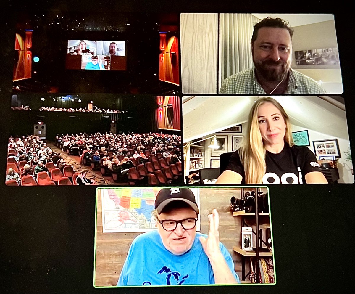 Huge thanks to <a href="/MMFlint/">Michael Moore</a> for hosting such a warm and engaging Q&amp;A with <a href="/lindsayberra/">Lindsay Berra 〽️</a> and I last night for <a href="/itaintoverdoc/">It Ain’t Over</a> as part of <a href="/TCFF/">Traverse City Film Festival</a>. We had a blast! <a href="/netflix/">Netflix</a> <a href="/sonyclassics/">Sony Pictures Classics</a> #yogiberra #itaintover