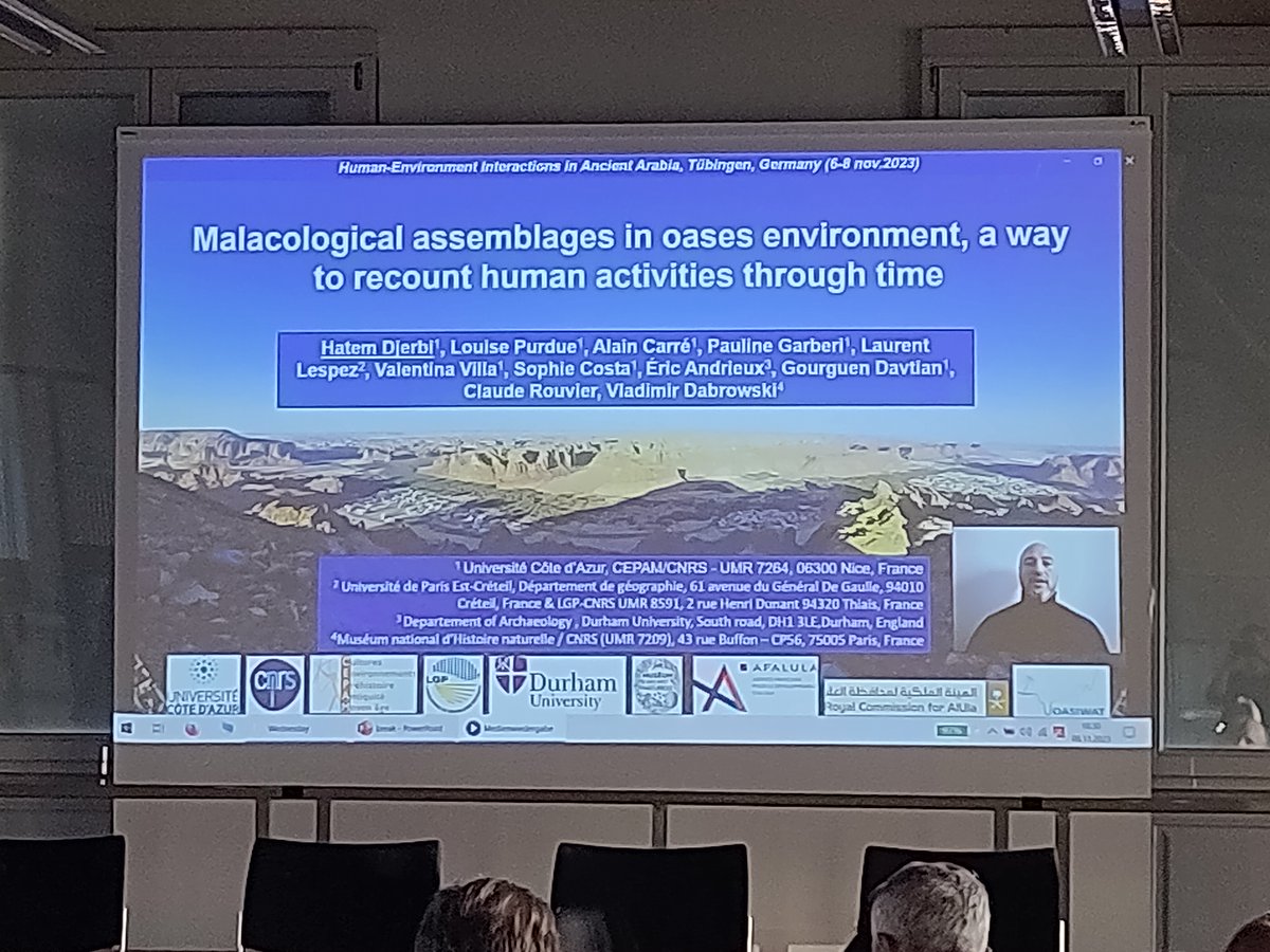 UWW_Oman's tweet photo. Final paper of the #HEIAA conference by Hatem Djerbi et al. on malacological assemblages in oases environment. 🐚🌴 @RCU_SA @AF_ALULA https://t.co/Vbqgb9jbGI