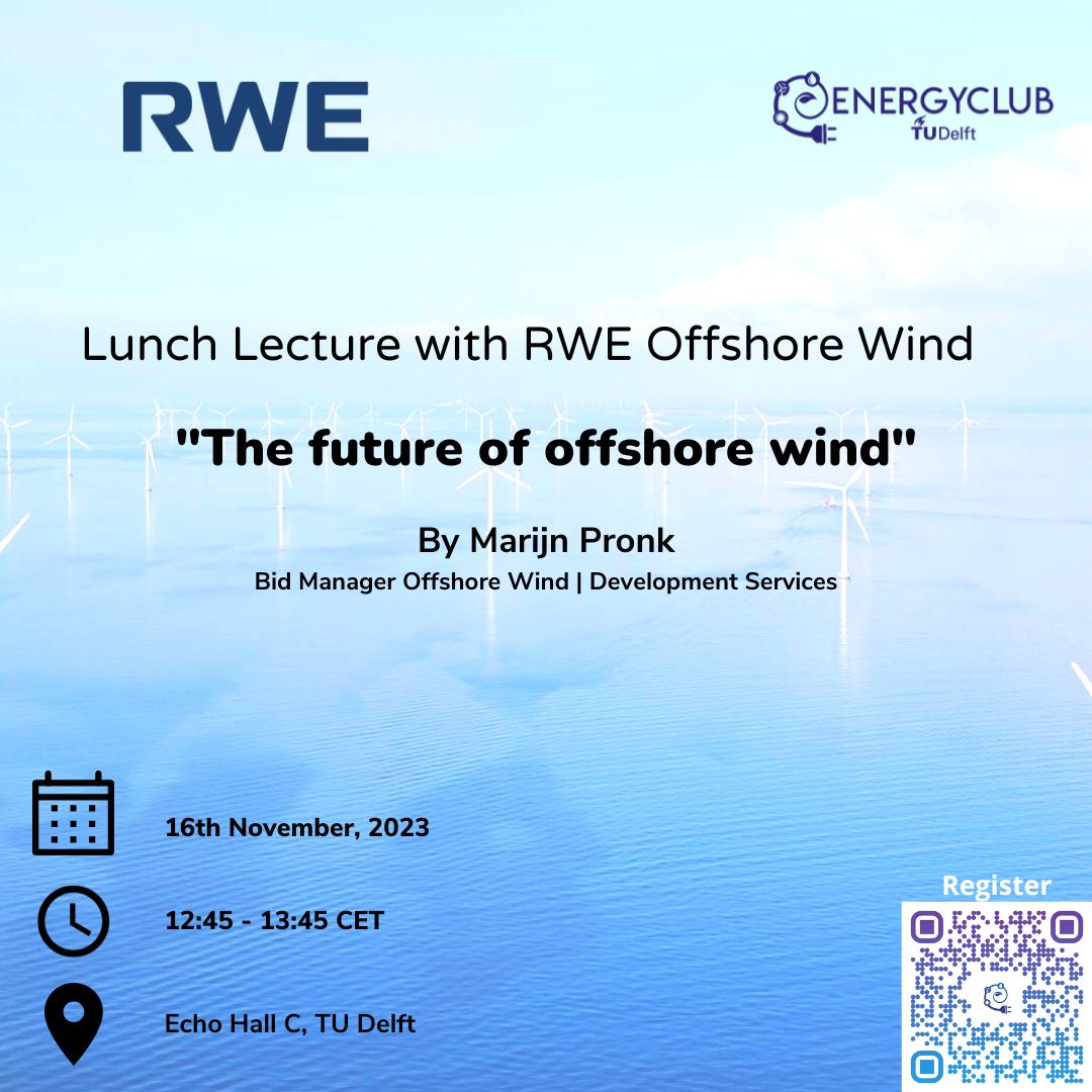 Exciting news! Join us at our next lunch lecture with <a href="/RWE_AG/">RWE AG</a> where we will explore the future of offshore wind. Don't miss out on this energy transition insight! Register: energyclub.nl/upcoming-event…