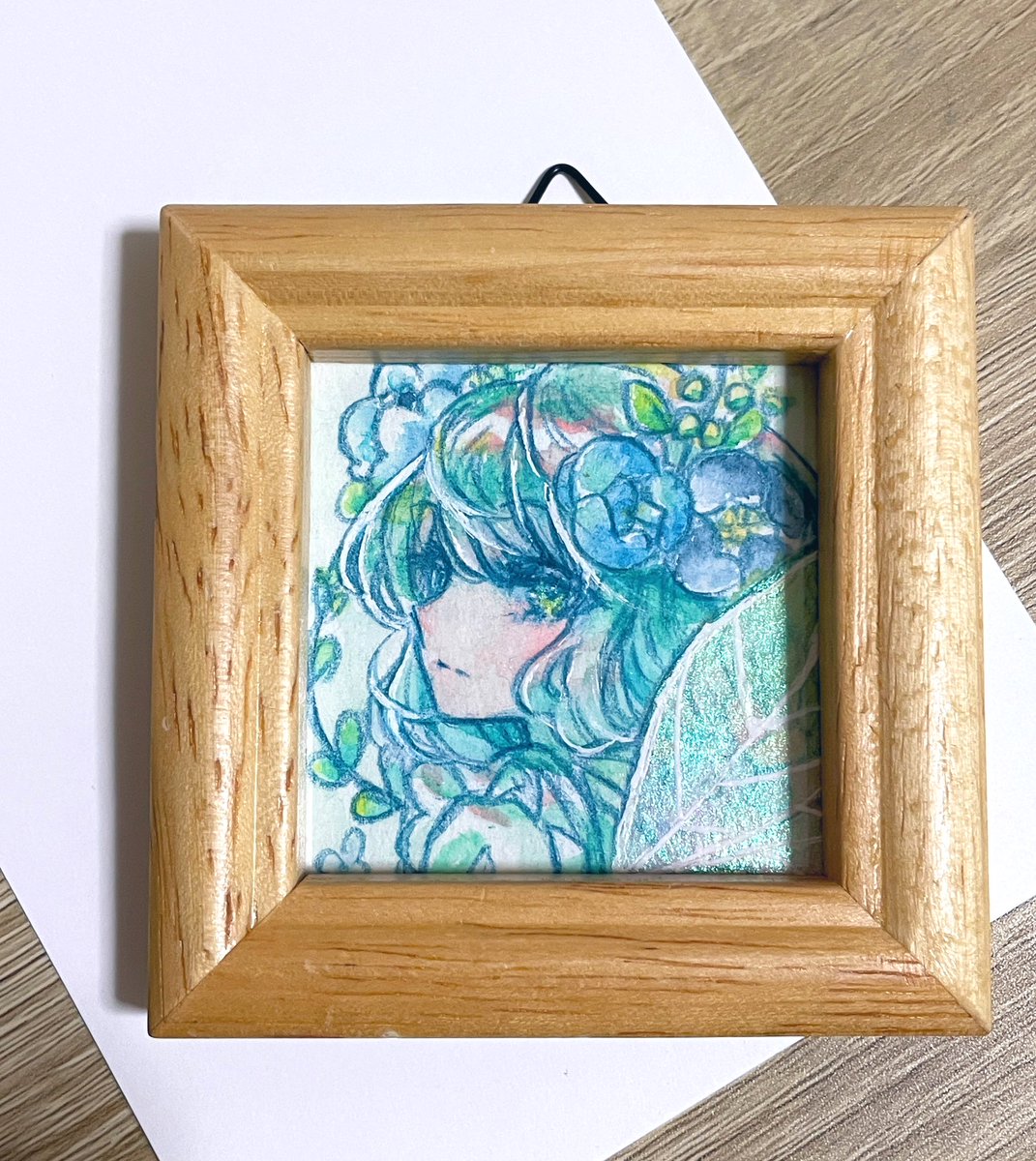 1girl solo traditional media flower hair flower hair ornament looking at viewer  illustration images
