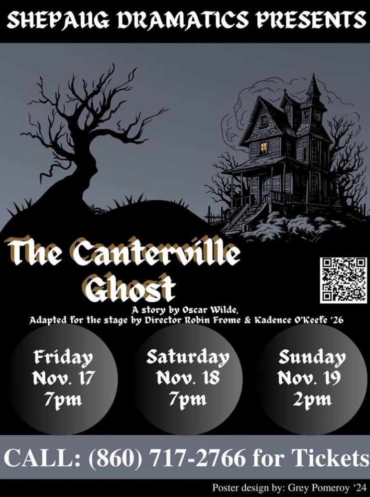 Tickets are now available as the Shepaug Dramatics will perform The Canterville Ghost by Oscar Wilde.
 
Friday, November 17 &amp; Saturday, November 18 @ 7:00 PM
Sunday, November 19 @ 2:00PM

Call (860) 717-2766 or visit shepaugtickets.wixsite.com/shepaug-dramat… for tickets.