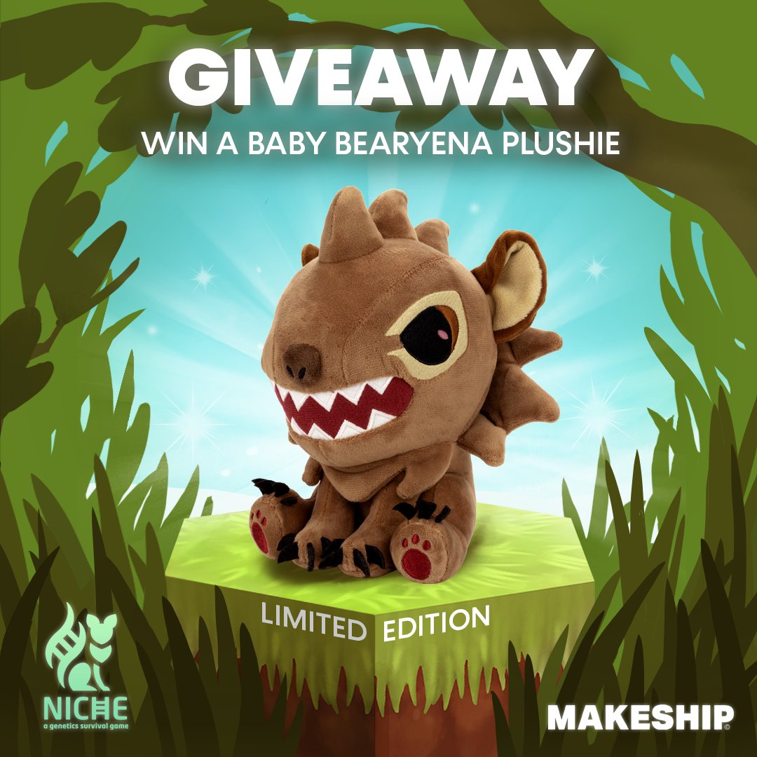 It’s giveaway time, Niche fans! 🥳
You have the chance to win 1 of 2 Baby Bearyena plushies 🐺💕

How to enter:
- Follow <a href="/Makeship/">Makeship</a> and @strayfawnstudio
- Retweet &amp; like this post
- That’s it!

The raffle ends November 13th at 6PM (GMT) – Good luck! 🍀