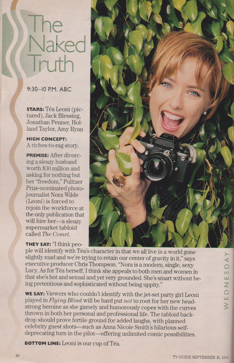 THE NAKED TRUTH. 1995. 

Tea Leoni, Jack Blessing, Jonathan Penner, Holland Taylor, Amy Ryan. #NakedTruth #TVGuide