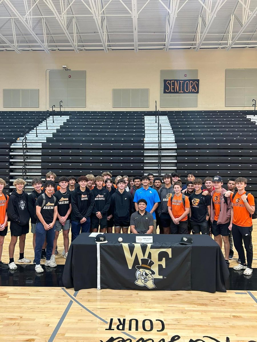 Congratulations to four of our 2024 Seniors on signing their National Lettor of Intent! 

Kyle Ball-Davis &amp; Elkins College
Marco Gonzalez-Hillsborough CC
Kaiden Lopez-University of Mississippi 
Robert Mitchell-Wake Forest University 

#GoLions <a href="/OviedoAthletics/">Oviedo Lions Athletics</a>