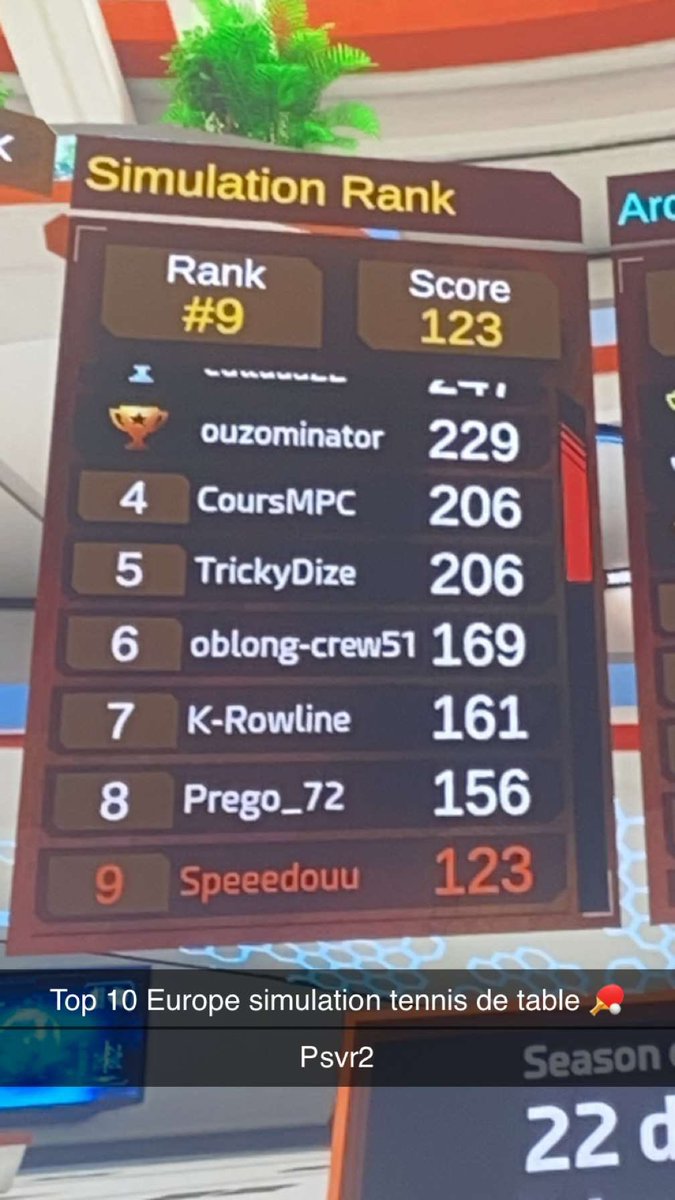 Speedou_'s tweet image. Stream tennis de table 🏓 sur psvr2 top 10europe twitch.tv/speedou_