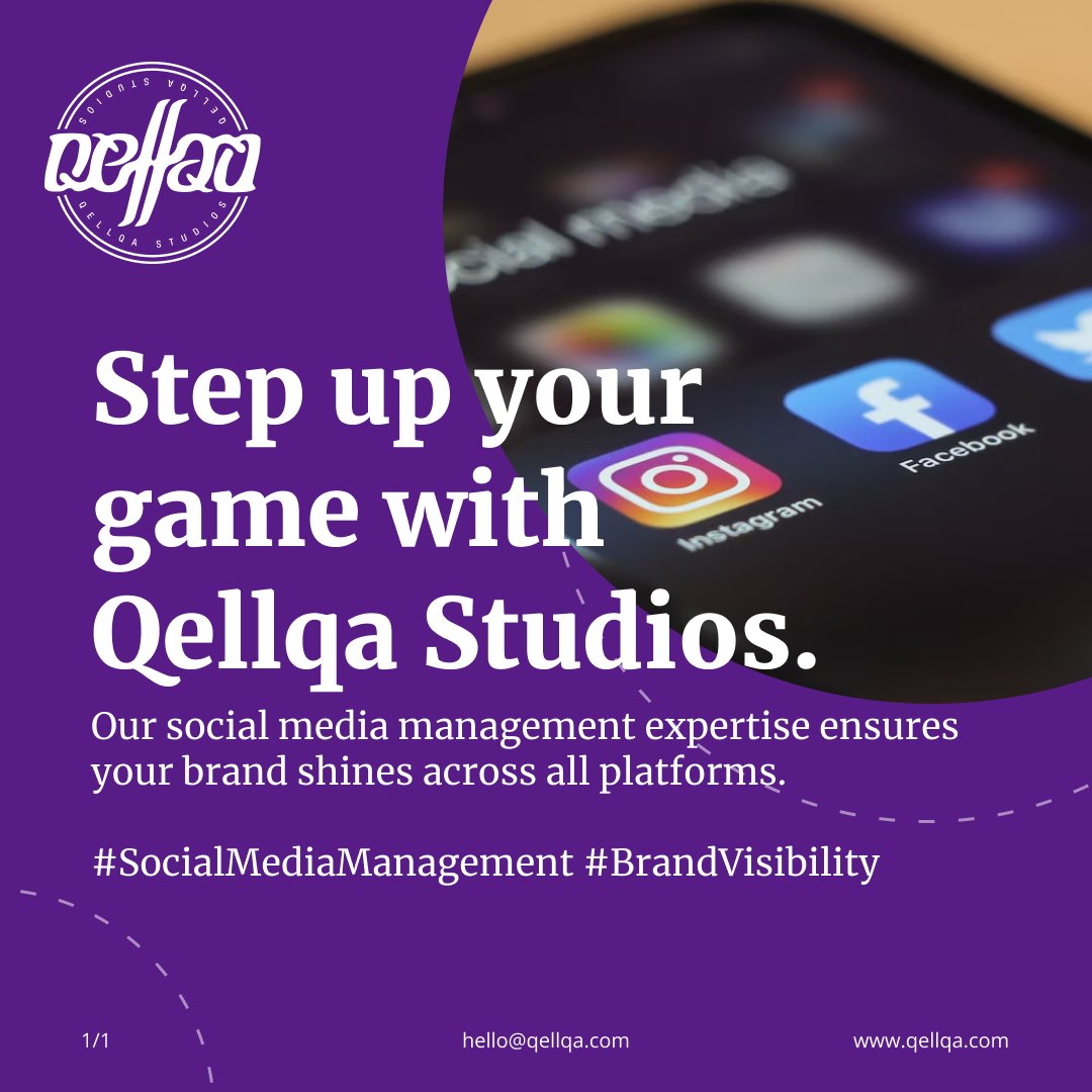 QellqaStudios's tweet photo. Step up your game. Our social media management expertise ensures your brand shines across all platforms.

Mejora tu juego. Nuestra experiencia en gestión de redes sociales garantiza que su marca brille en todas las plataformas. 

#SocialMediaManagement #BrandVisibility https://t.co/ZNTpEjPWE8