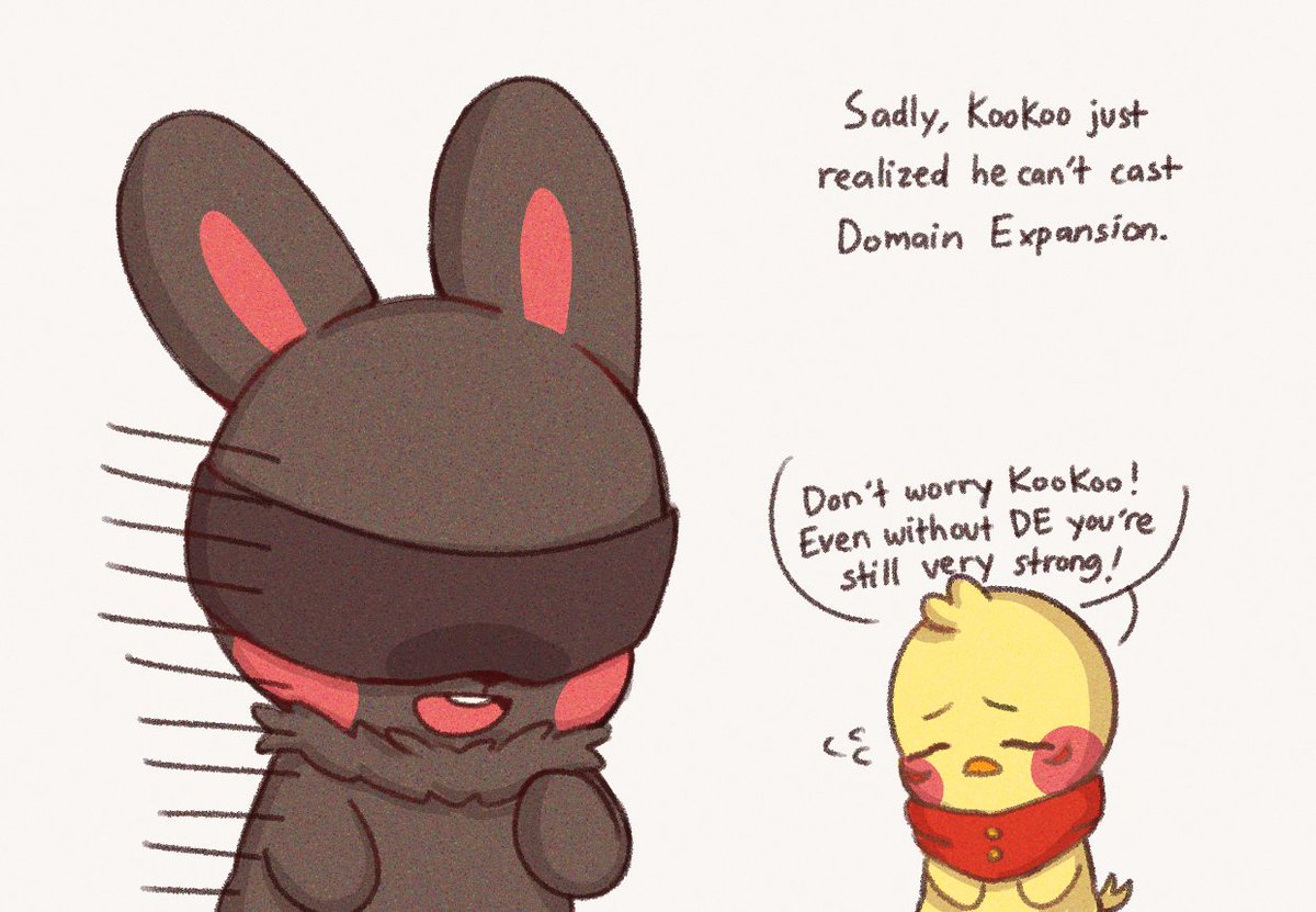 mimiwuvyou's tweet photo. KooKoo has been watching #JujutsuKaisen lately! 🐰👻KooKoo loves Gojo but... https://t.co/n2ywfmGeiE