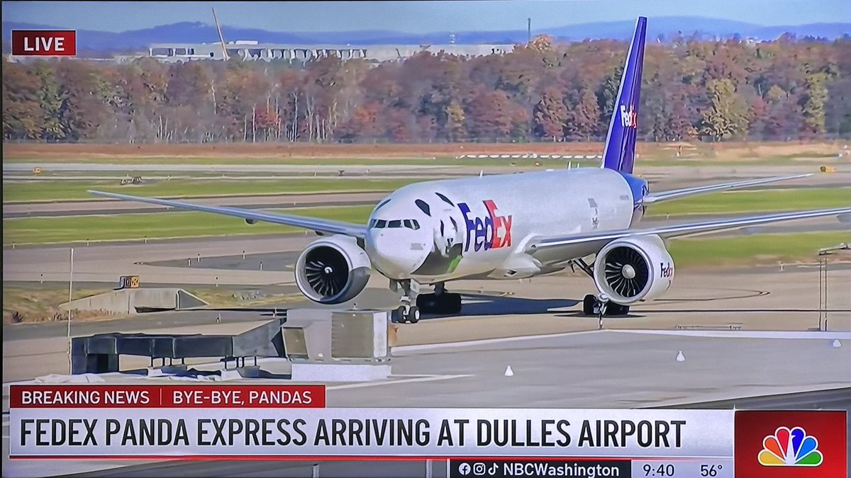 JoeMartinezTV's tweet image. 🐼 @FedEx #PandaExpress landed @Dulles_Airport @ReporterJoseph #ByeByePandas