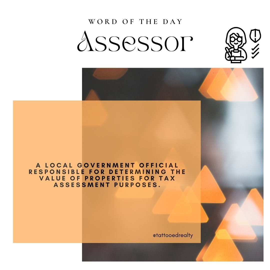 Happy #WordyWednesday 🧡 

Behind the scenes of real estate: Ever wondered who determines property values? Meet the Assessor - the expert who helps assess the worth of your home. 🏡💰

#RealEstateJargon #PropertyValue #Assessor