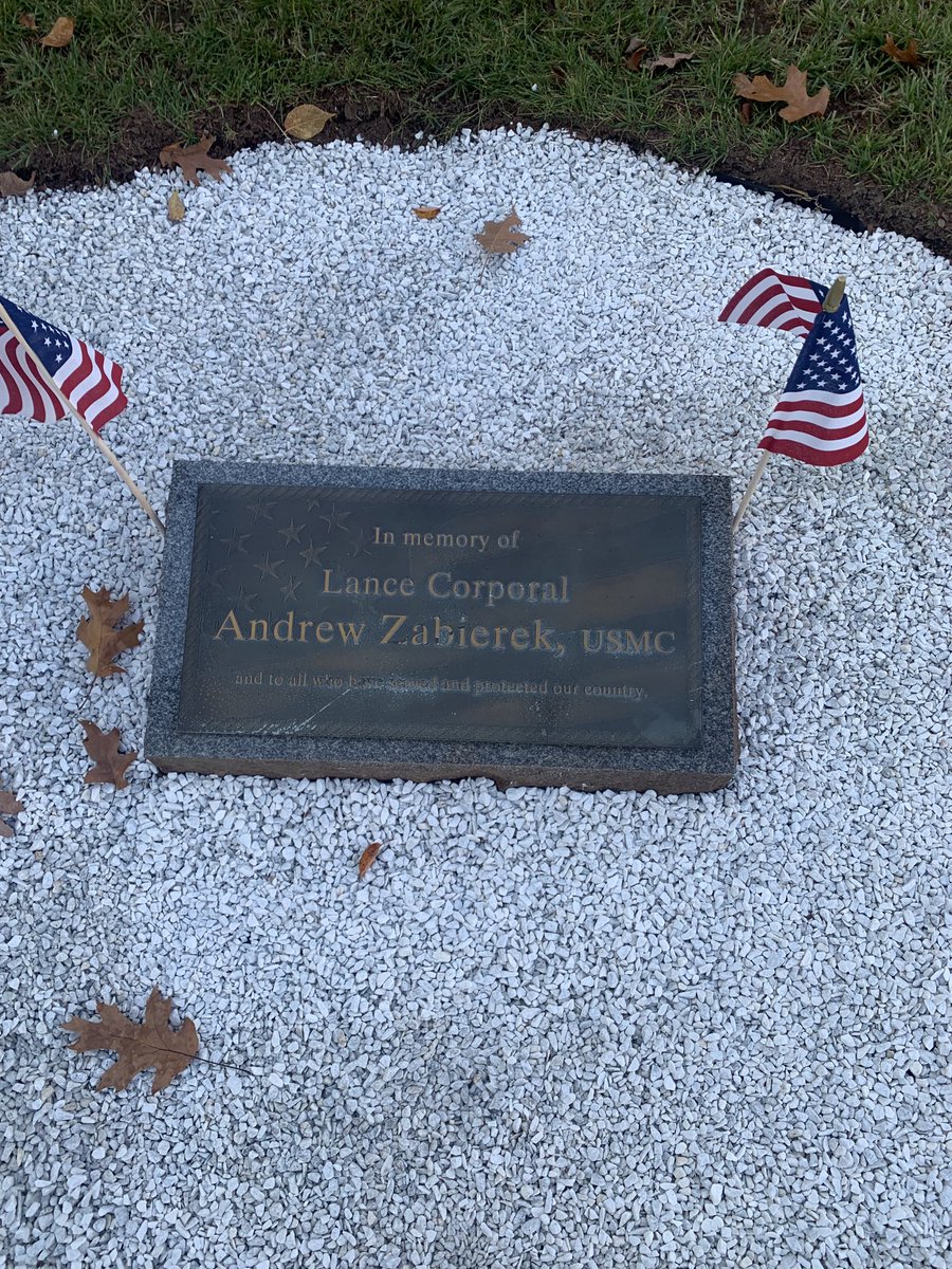 Parker Middle School would like to thank School resource Officers Rokas and Sullivan who helped beautify our memorial honoring Lance Corporal Andrew Zabierek, USMC and all who have served and protected our country.