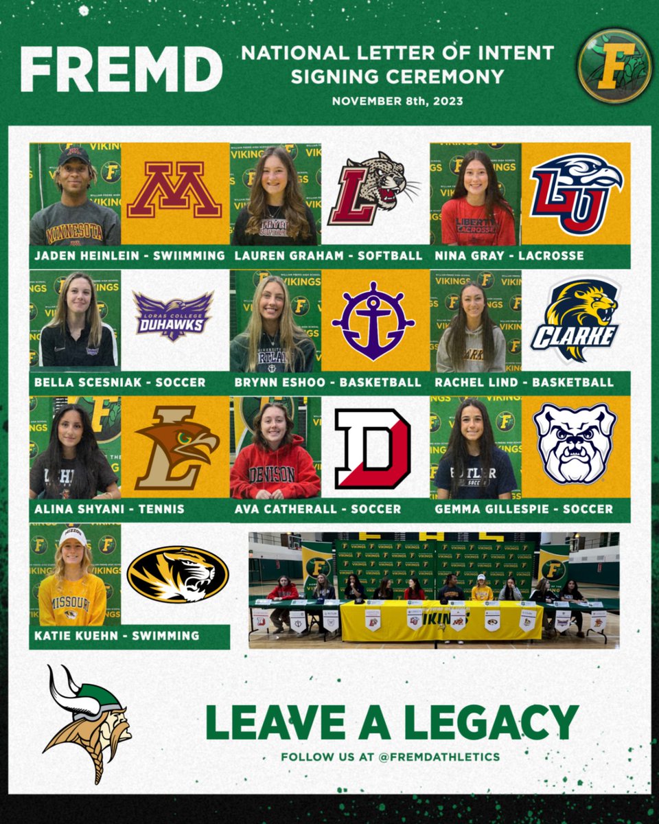 Congrats to all of our student-athletes who signed their National Letters of Intent. We wish you the best of luck!

#leavealegacy
#NLI