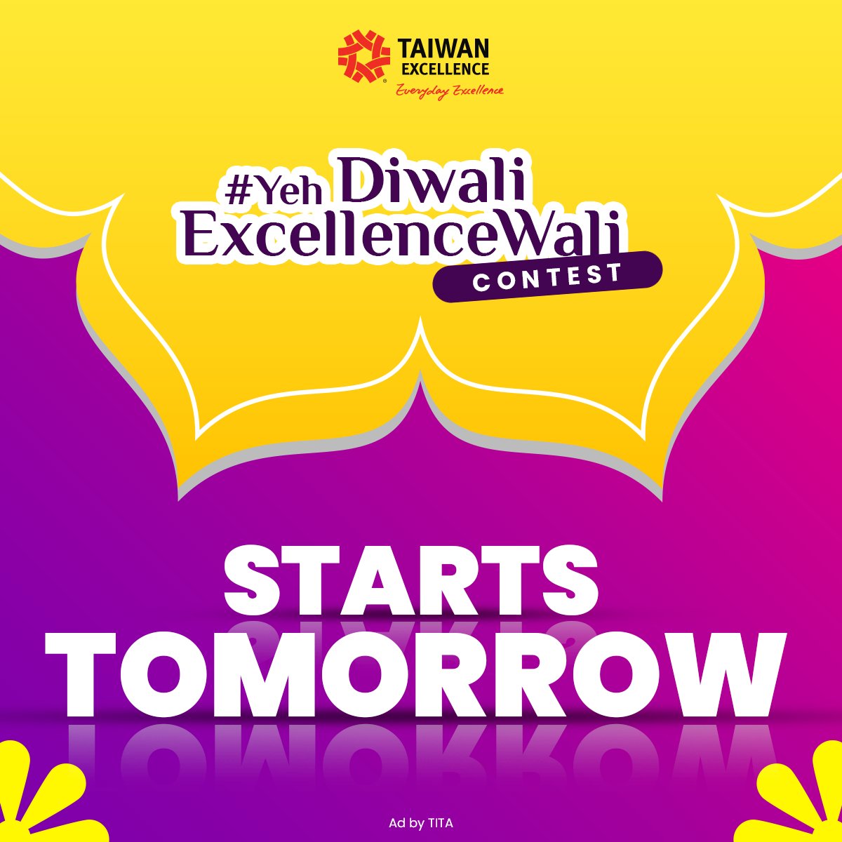 TE_Official_In's tweet photo. #YehDiwaliExcellenceWali Countdown Alert! โจ๐
The excitement is building up as we're just a day away from the grand #YehDiwaliExcellenceWali contest by Taiwan Excellence! ๐ช
Stay tuned!
#DiwaliEve #ContestAlert #Contest #ContestCountdown #TaiwanExcellence #ShareYourDiwaliJoy https://t.co/dfJxreOARO