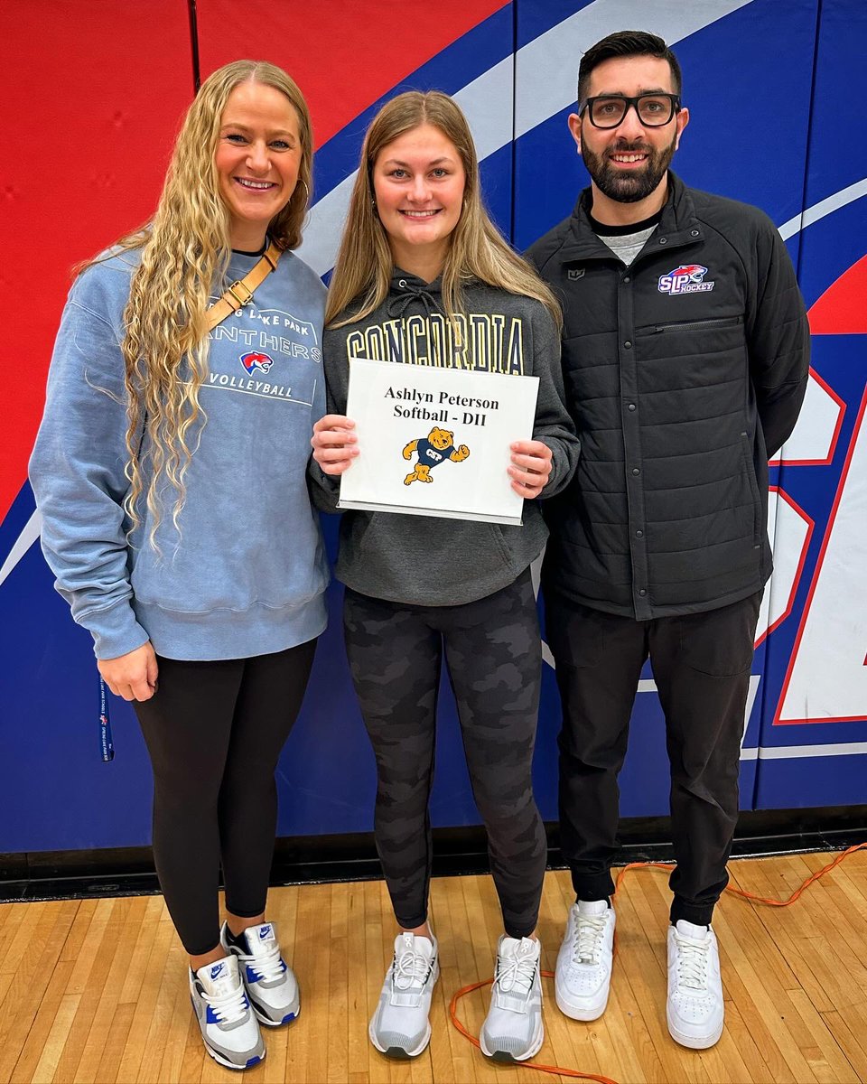 SLPVolleyball's tweet image. Congrats to Ashlyn Peterson for signing her Letter of Intent to continue her education and play Softball at Concordia St Paul!! We are so proud of you and excited for your future! 💙

#SLPvb #PantherProud #NationalSigningDay