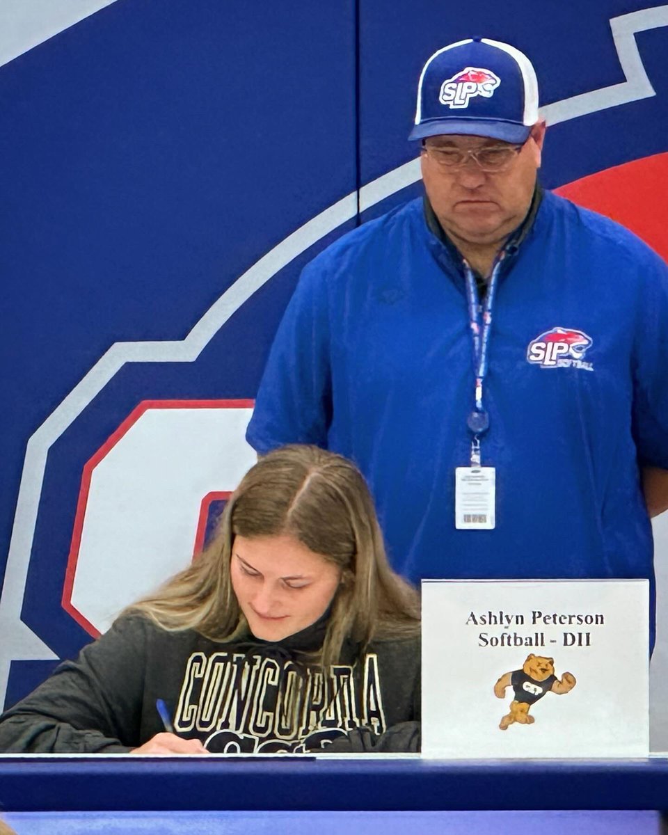 SLPVolleyball's tweet image. Congrats to Ashlyn Peterson for signing her Letter of Intent to continue her education and play Softball at Concordia St Paul!! We are so proud of you and excited for your future! 💙

#SLPvb #PantherProud #NationalSigningDay