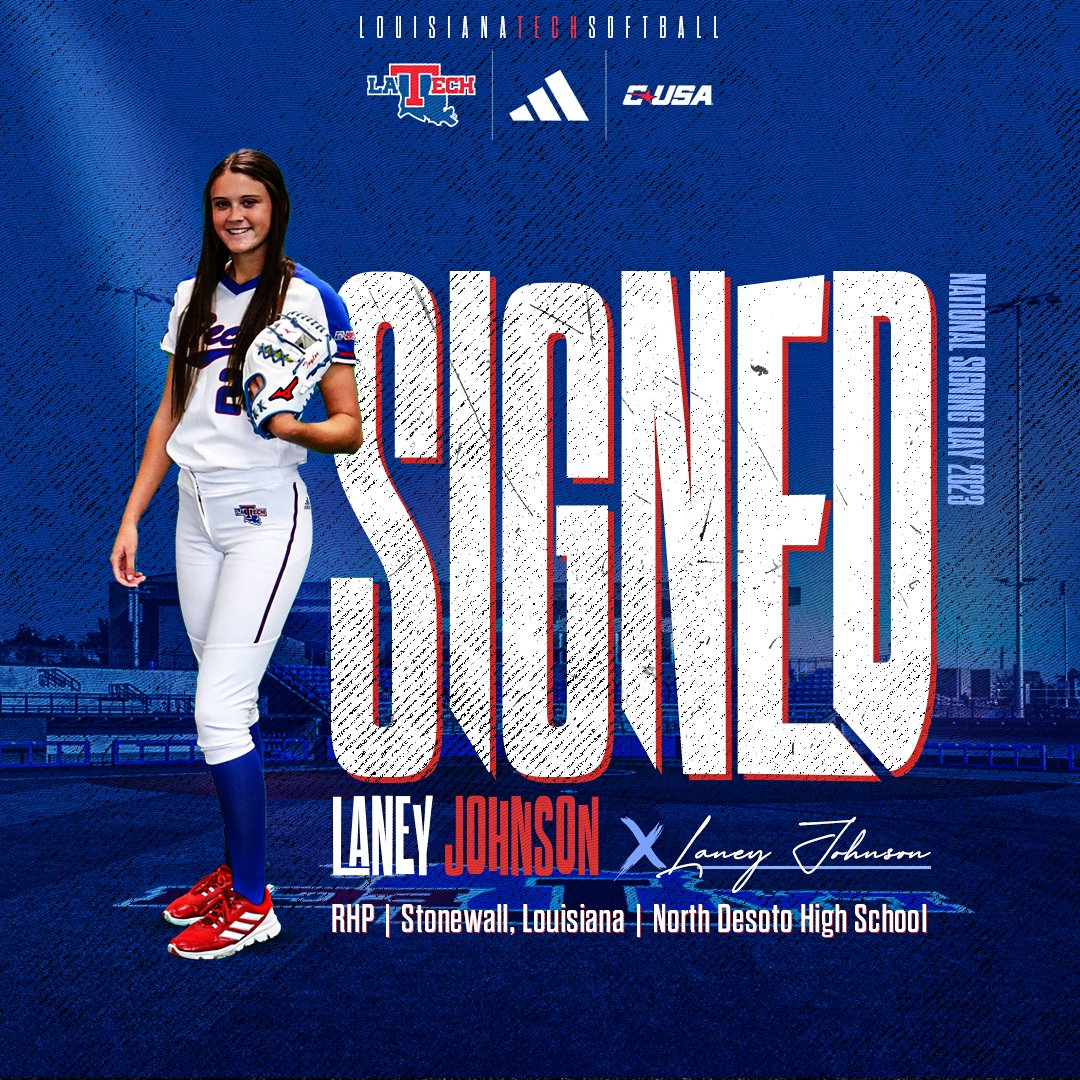 A dominant right-handed pitcher with an explosive bat.

Welcome to Louisiana Tech 🥎 

✍️ Laney Johnson