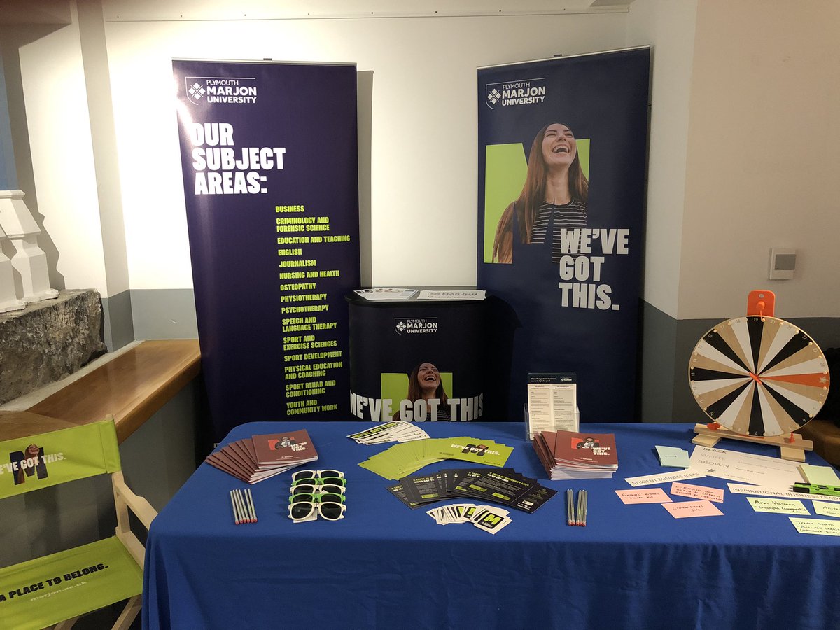 All set up and ready to go on the @marjonuni stand at Plymouth Social Enterprise Festival launch! Come along and say Hi! And chat all things Business at Marjon!