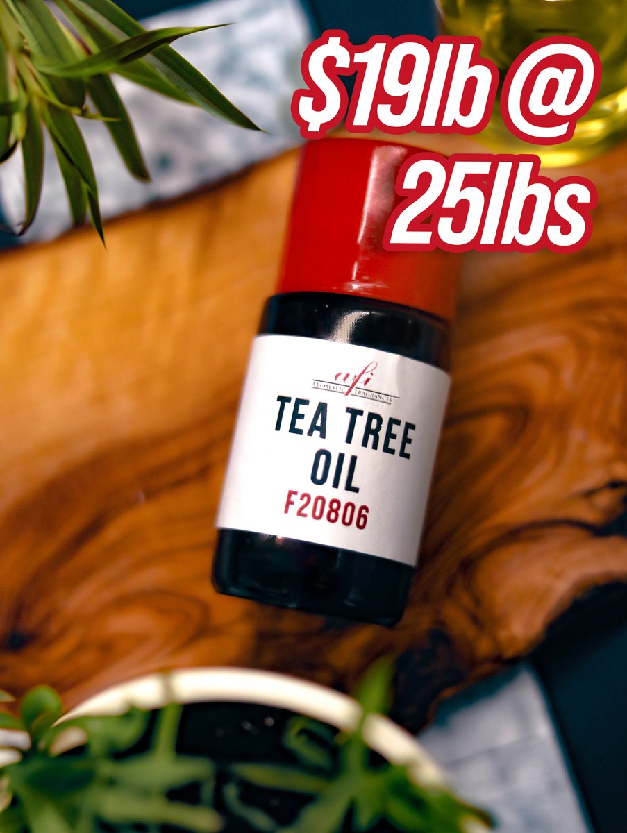 afragrance's tweet image. Our Tea tree oil is still on sale for a limited time only! This oil can be used in a wide selection of products. Don't miss out on this great deal! Click the link in our bio and get yours today! #TeaTreeOil #EssentialOils #TeaTreeMagic  🌿💚