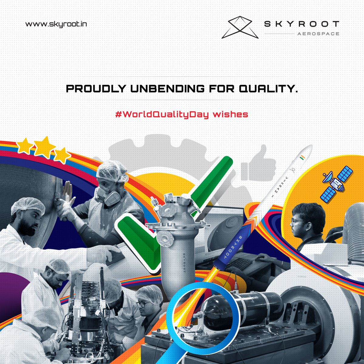 SkyrootA's tweet image. Proud of our unwavering commitment to quality and the discerning nature of our team in everything we do, which fortify our mission to Open Space For All. Happy World Quality Day!
#WorldQualityDay #OpeningSpaceForAll