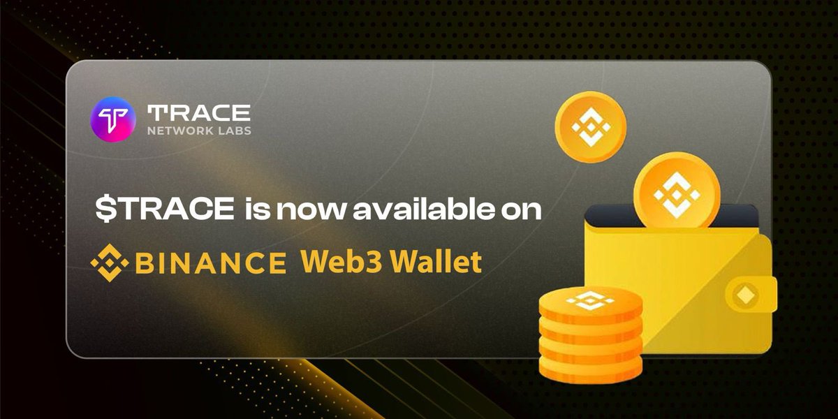 trace_network's tweet photo. 🌟” Hitting bear with progress!” 🥂

$TRACE is now in the @Binance Web3 Wallet! 🌐

Swap #TRACE at top rates, navigate CeFi &amp; DeFi with ease, all via #Binance App. 👛💼

#MetaverseForLifestyle $TRACE https://t.co/qa3k3odICj