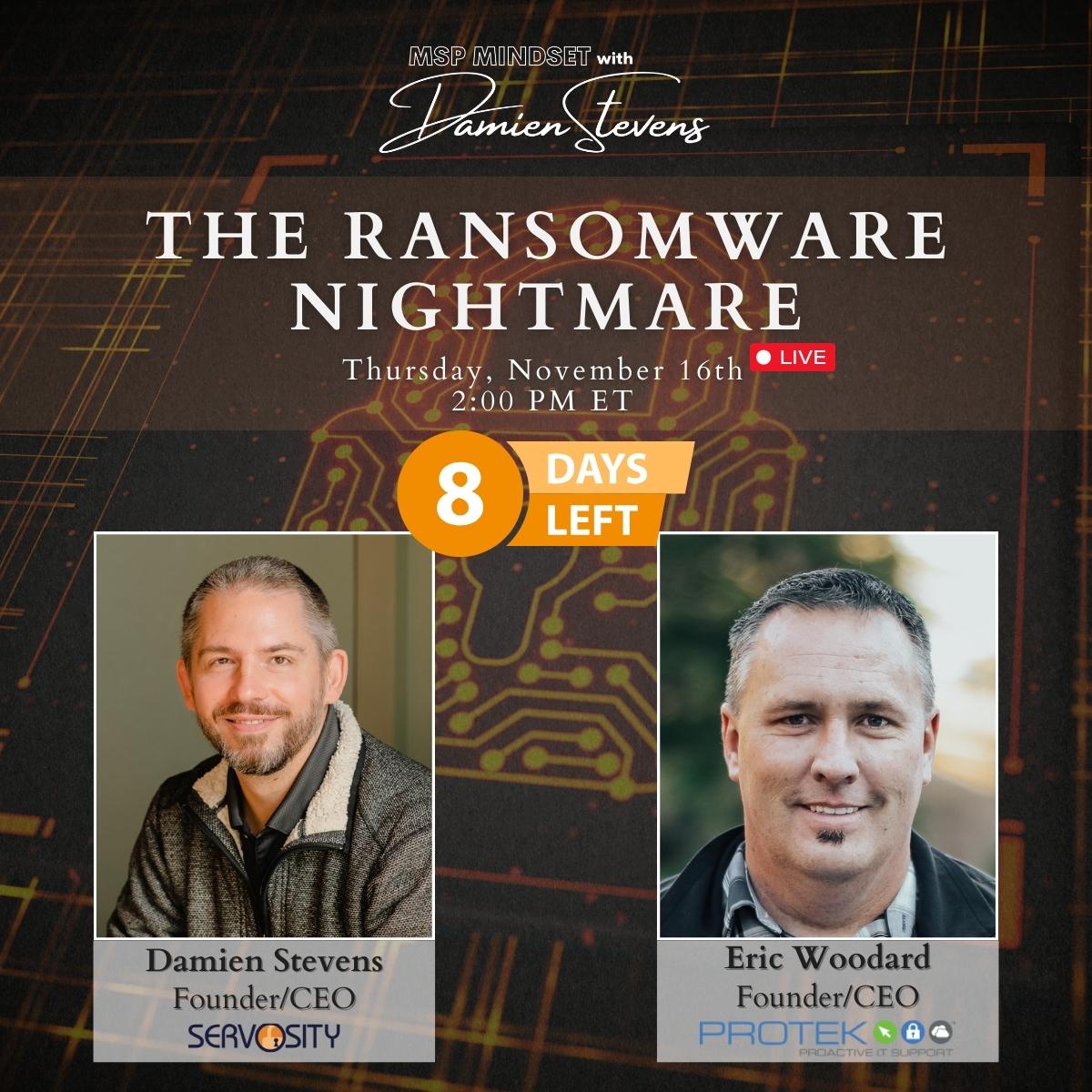 Servosity's tweet photo. Join Damien and Eric live as they talk about how Eric kept his MSP in business after a supply chain ransomware attack.

Get expert insights and grab Eric's guide to navigating RMM Compromise and Backup Vendor Failure for FREE >> https://t.co/qqLEJrUeDi
 
#TheRansomwareNightmare https://t.co/wb2i0Jpc9Y