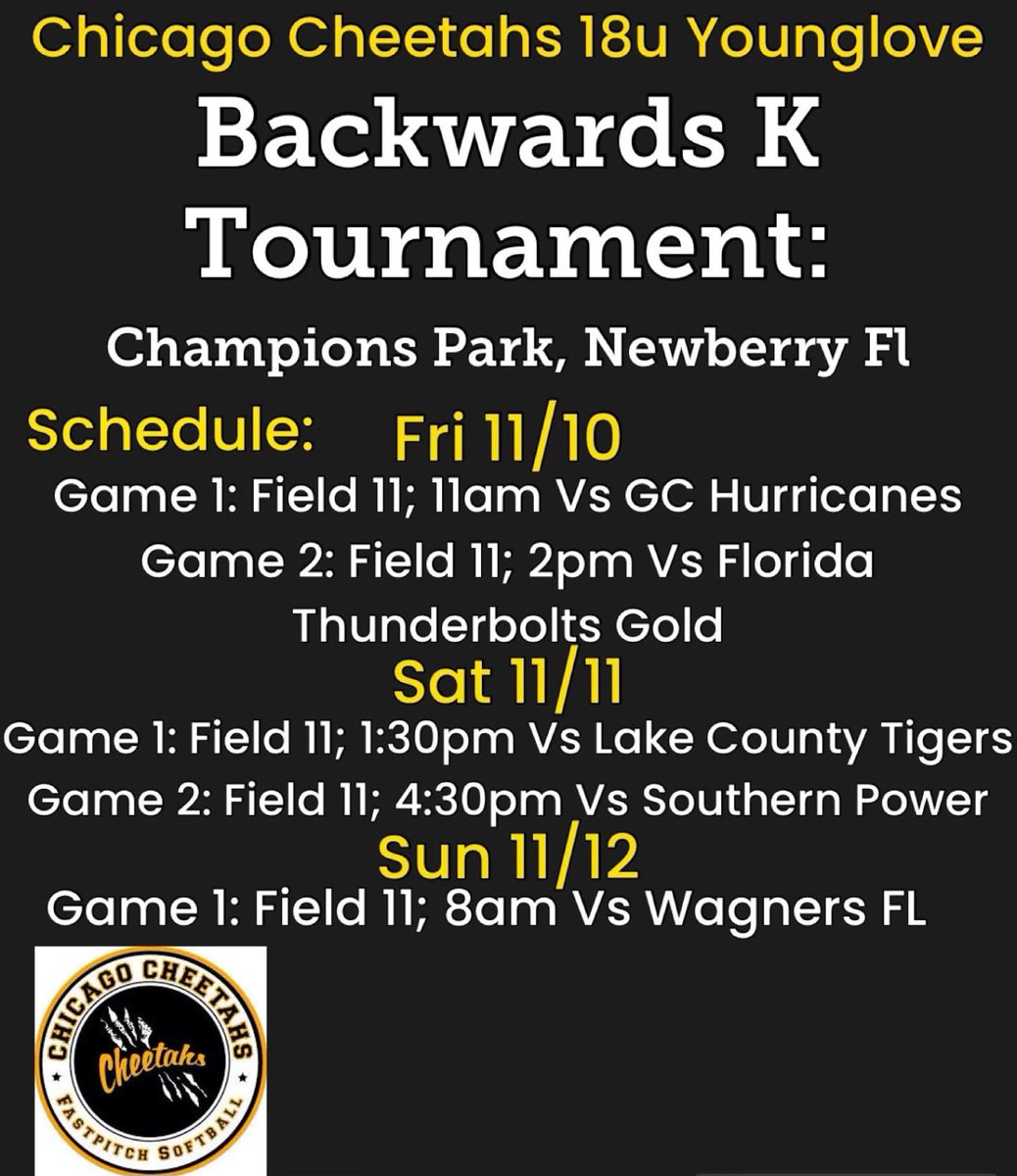 Can’t wait for the Backwards K Tournament in Newberry this weekend!! ✈️🥎