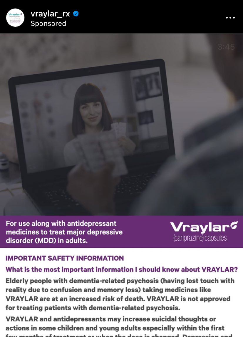 MeGminor's tweet photo. Like I said…PUSHING antipsychotics for MDD. This is insanity. If you take a test on their site to see if you need the medication, you can answer no and still get “here’s how to talk to your doctor about VRAYLAR!!” How is this LEGAL? @abbvie why is AKATHISIA never mentioned? https://t.co/z75jwZBPCr