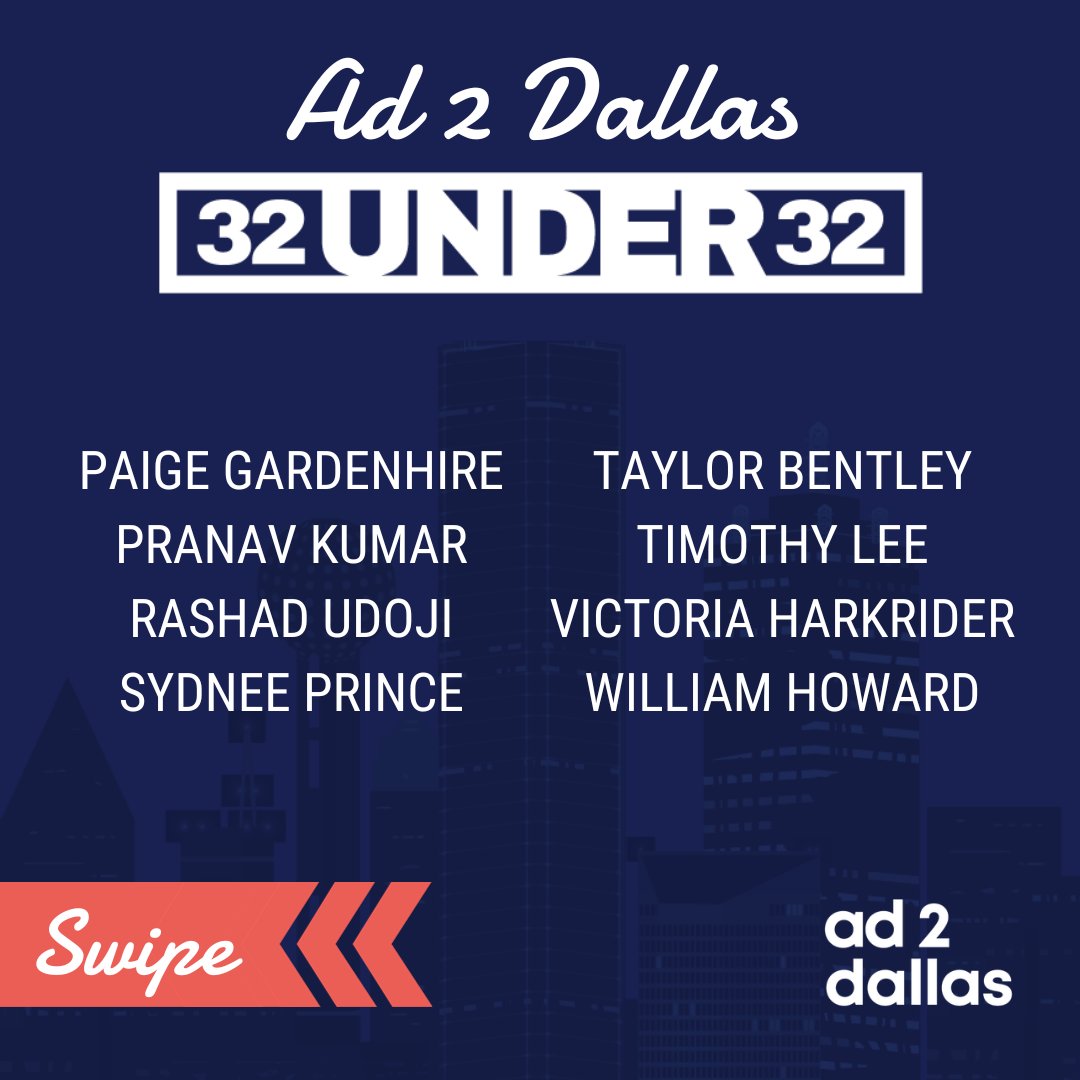 Ad2Dallas's tweet photo. Tell us you're an emerging leader without telling us you're an emerging leader.... 🏆 We're celebrating these rising talents at the Vouv Events Center tomorrow. 🥂 See you there! https://t.co/WUSOzTn0km

#ad2dallas #advertising #award #32Under32 https://t.co/NA1RPU2yPo
