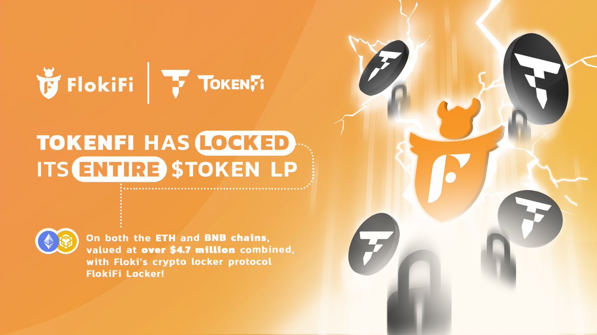 tokenfi's tweet photo. #TokenFi has locked its entire $TOKEN LP on both the #ETH and #BNB chains, valued at over $4.7 million combined, with #Floki's crypto locker protocol #FlokiFi Locker!

Our LP is locked for 27,102,023 years to symbolize the TokenFi launch date: 27-10-2023. 

This lock shows that TokenFi takes security very seriously and places strong trust in #Floki's crypto locker protocol, #FlokiFi Locker. We eat our own dog food!

This lock also showcases a unique feature of @FlokiFi Locker as the only locker protocol that allows projects to lock tokens and LP for millions, billions, or trillions of years! 🔥

Both #TokenFi and #FlokiFi are forward-looking platforms:

- @TokenFi is the ultimate #crypto and asset #tokenization platform, aiming to tap into the projected $16 trillion tokenization industry.
- @FlokiFi is a suite of decentralized finance products set to launch under the $Floki brand.

$ETH LP Lock:
https://t.co/ySpJur7OZ1

#BSC LP Lock:
https://t.co/bU8TkKvwEA