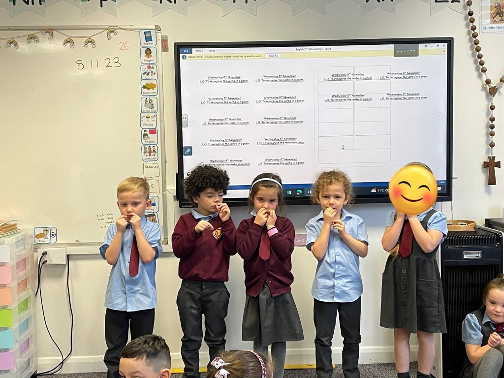 StEdRCPrimary's tweet photo. Year 1 have been exploring the prayer ‘Our Father’. They worked together to identify the keywords and created actions to help them remember the prayer 🙏🏽 @OurLadyandAllS1 @BCPP__ #SEPRE https://t.co/RqkJJAjzfk