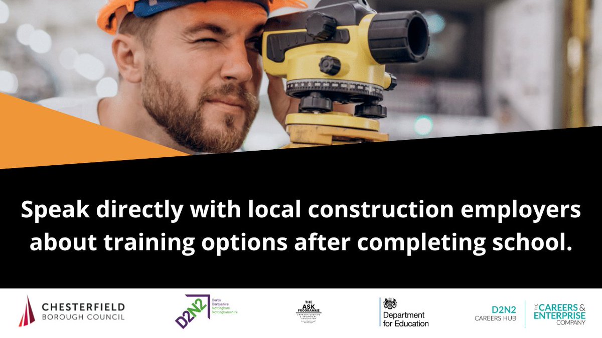 👷There are lots of different careers in the construction sector.
 
On Wednesday 15 November from 6pm to 7.30pm we're hosting an event in Staveley for young people and their parents where they can discover more about how to access these careers.
 
chesterfield.gov.uk/home/latest-ne…
