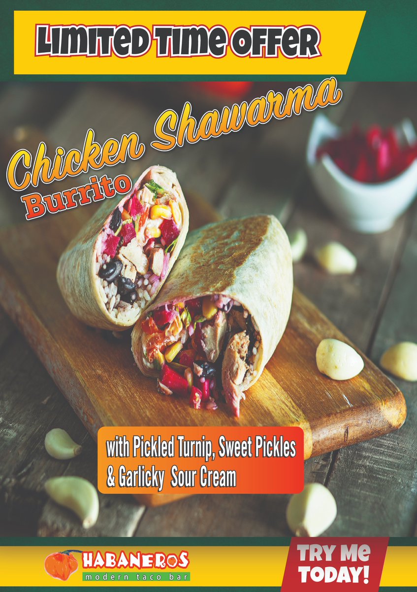 Our twist on Chicken Shawarma is back for a limited time.

#shawarma #chickenshawarma #modernwithAtwist #modernmexicanfusion #chefinspired