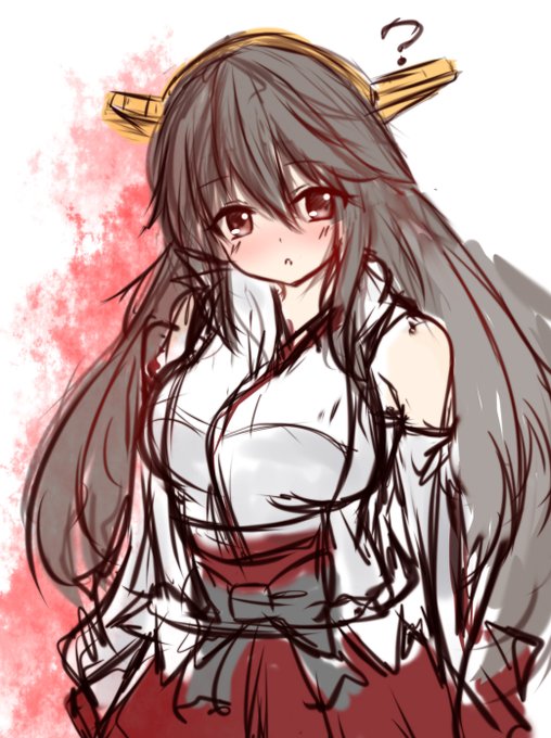 途中でなんかなぁってなって描くの止めた一年以上前の榛名のラフで遊んでた 