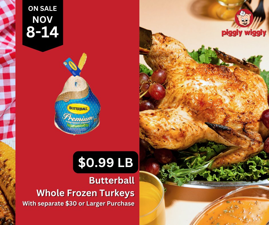 🦃Don't miss out on our fantastic turkey sale at Piggly Wiggly!
Ad: shopthepig.com/flyers/211493/…