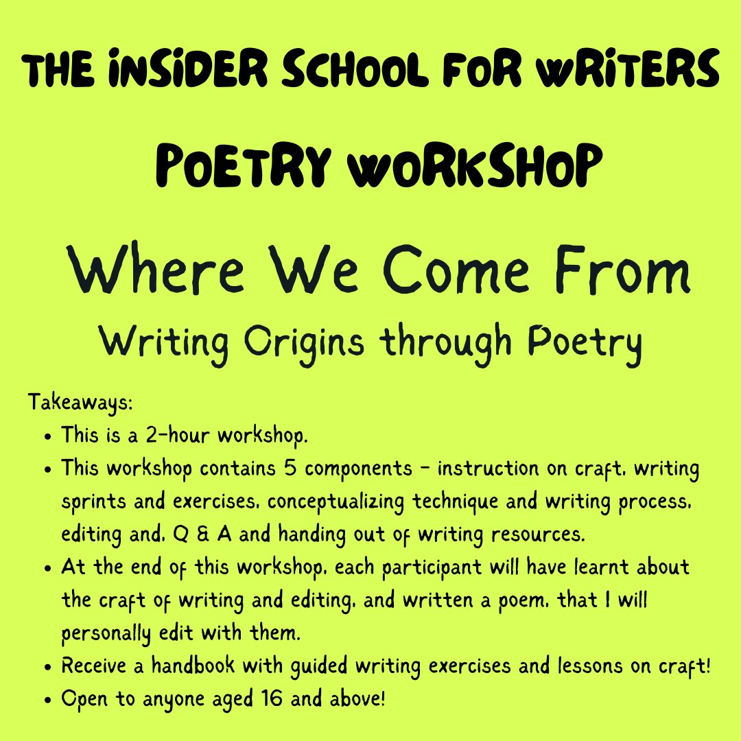 Register: docs.google.com/forms/d/e/1FAI…

#workshop #writersworkshop #poetryworkshop #creativewriting #writingcommunity #writers #poets #indianpoets #indianwriters