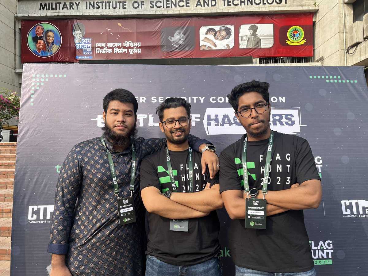 Jahidul_islam55's tweet image. Team (The Black Onion) members
@FlagHunt2023
#ctf #bdctf
#CTF2023
#CyberSecurity
#CyberSecurityAwareness
#CybersecurityNews