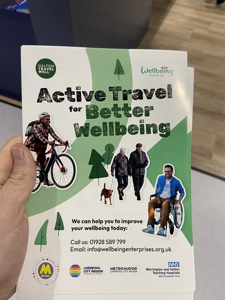 If you’re visiting @RuncornShopping come & say hello to James in the @WHHNHS Halton Health Hub & find out how active travel can boost your wellbeing. From walking to wheeling, together we’ll make a plan to build active travel into your routine for better physical & mental health!