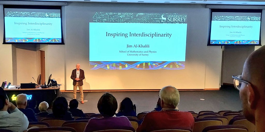 Joy Schmeer (Wingrave) (@joy_schmeer) on Twitter photo My 8th year the <a href="/UniOfSurrey/">University of Surrey</a> and I finally got to see <a href="/jimalkhalili/">Jim Al-Khalili</a>! A talk that lived up to it's title 'inspiring interdisciplinarity'. Excited to see what new fields could emerge in the future, maybe quantum bioengineering? 🧬 ⚛️ #AcademicChatter #Engineering My 8th year the <a href="/UniOfSurrey/">University of Surrey</a> and I finally got to see <a href="/jimalkhalili/">Jim Al-Khalili</a>! A talk that lived up to it's title 'inspiring interdisciplinarity'. Excited to see what new fields could emerge in the future, maybe quantum bioengineering? 🧬 ⚛️ #AcademicChatter #Engineering