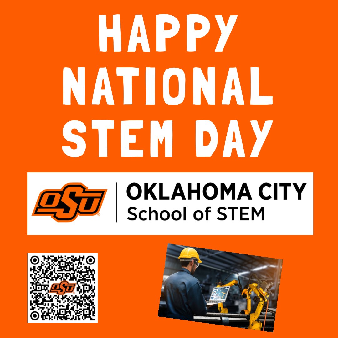 🔬🚀 Happy National STEM Day! 🌟 Let's celebrate the brilliance of science, technology, engineering, and math that fuels innovation and shapes our world. We're giving demonstrations in the Hub during lunchtime. Join us!🌍💡 #NationalSTEMDay #Innovation #STEMEducation #osuokc