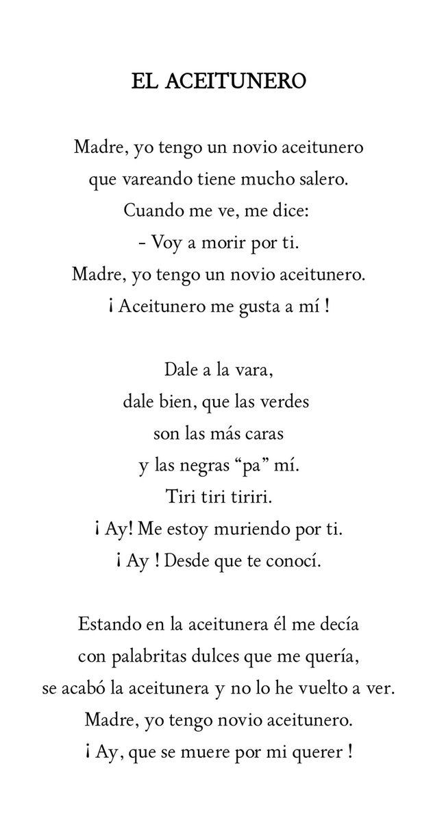 Aceitunero me gusta a mi, tiri tiri tiriri