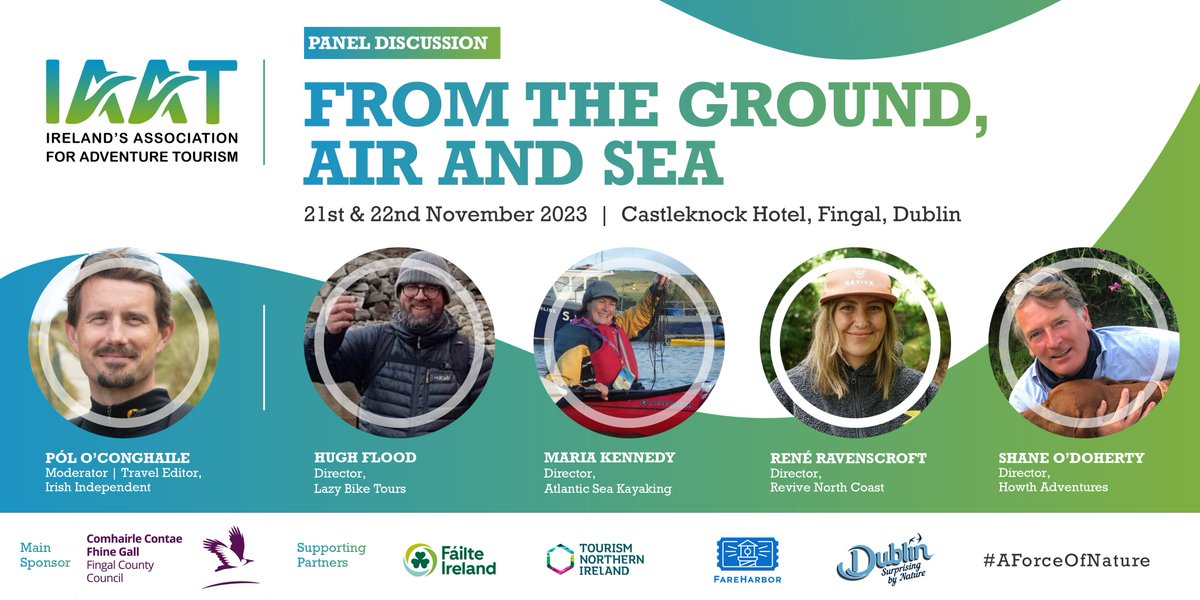Ireland's Association for Adventure Tourism (@iaat_ie) on Twitter photo 🟢 We're really looking forward to hearing from Maria Kennedy <a href="/ASKayaking/">Atlantic Sea Kayaking</a>, Shane O'Doherty <a href="/howthadventures/">Howth Adventures</a>, Hugh Flood <a href="/lazybikes/">Lazy Bike Tours</a> & René Ravenscroft of Revive North Coast on our Adventure Panel in #Fingal!
🗓️ 21st & 22nd of November
🎟️ conference.iaat.ie
#AForceOfNature 🟢 We're really looking forward to hearing from Maria Kennedy <a href="/ASKayaking/">Atlantic Sea Kayaking</a>, Shane O'Doherty <a href="/howthadventures/">Howth Adventures</a>, Hugh Flood <a href="/lazybikes/">Lazy Bike Tours</a> & René Ravenscroft of Revive North Coast on our Adventure Panel in #Fingal!
🗓️ 21st & 22nd of November
🎟️ conference.iaat.ie
#AForceOfNature
