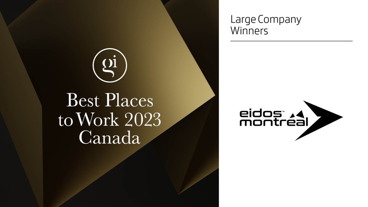 @Behaviour And our last winner for the Best Places To Work Awards Canada is... Eidos Montreal @EidosMontreal
