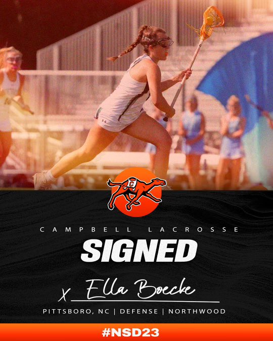 𝓢𝓲𝓰𝓷𝓮𝓭 ✍️

Ella Boecke, defender out of Pittsboro, NC, is officially a Camel!🐪

#RollHumps🥍 x #NationalSigningDay