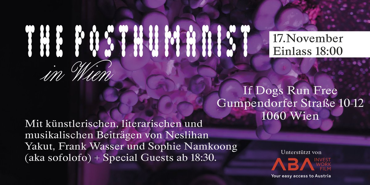 We're back with another event, this time in Vienna, Austria! If you're around, please join us for some drinks, readings, performances and a lot of music at If Dogs Run Free on Friday, 17 November '23 from 18:00 💜